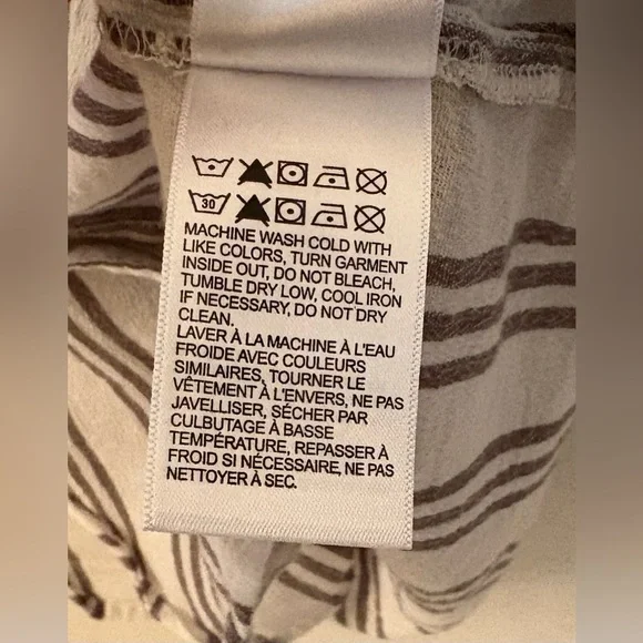 Lucky Brand Women’s Size S Beige and Brown Striped Blouse - Picture 6 of 7